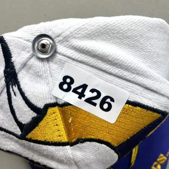 Vintage Minnesota Vikings Hat Snapback White The Game Big Logo NFL Football 90s - Picture 12 of 12